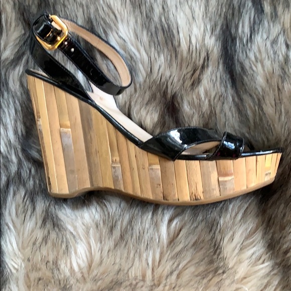 Prada Black Patent Leather Wedges - Picture 3 of 3